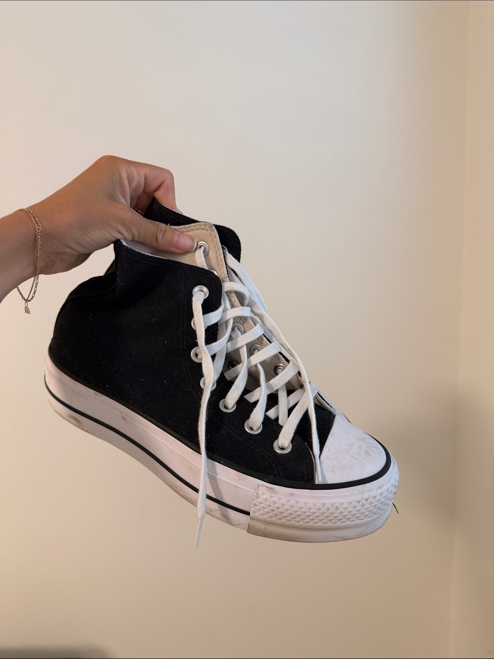 Converse womensClassic High-Top Sneakers in Black and White